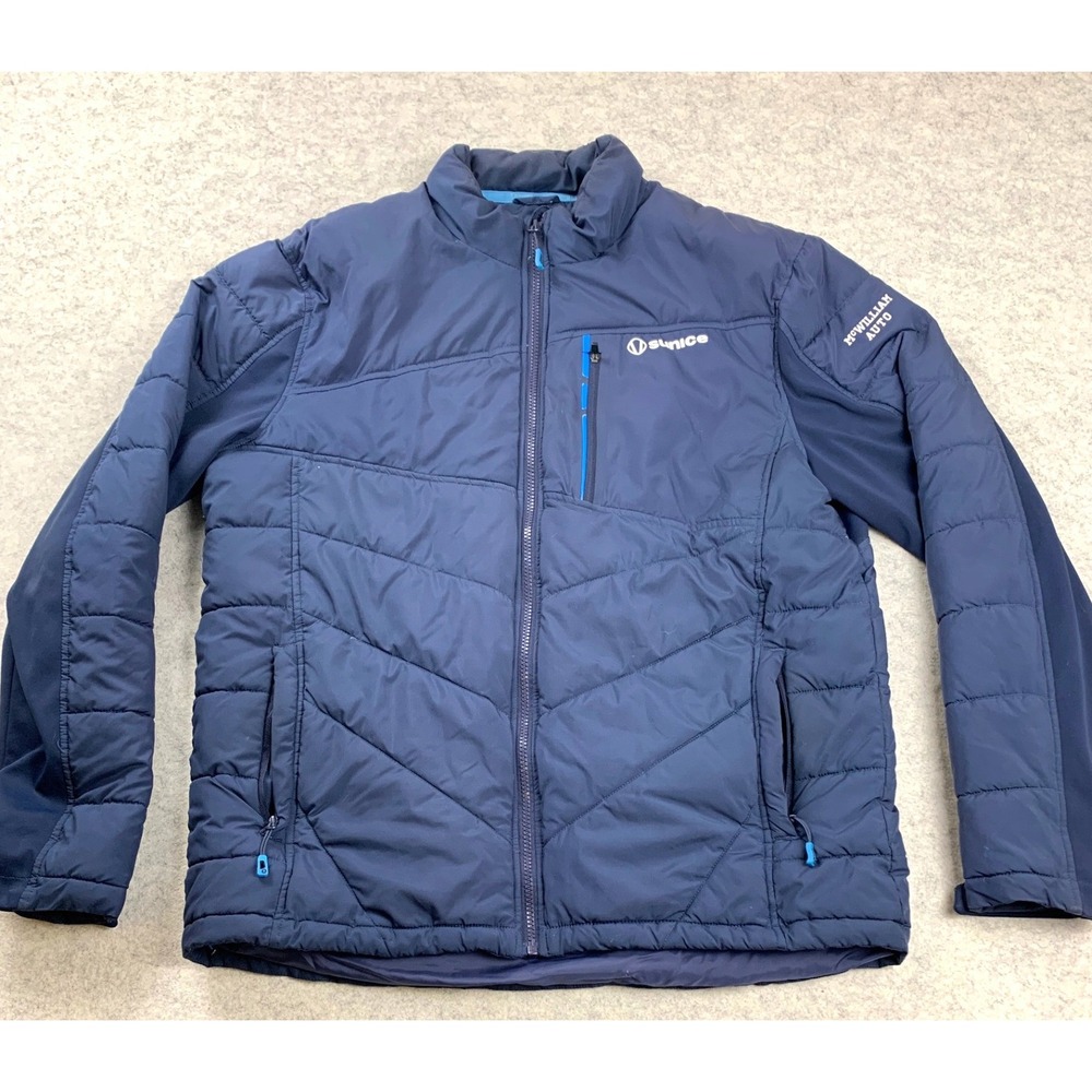 Sunice Puffer‎ Jacket Mens L Navy Blue 3M Thinsulate Insulated Quilted Golf Coat